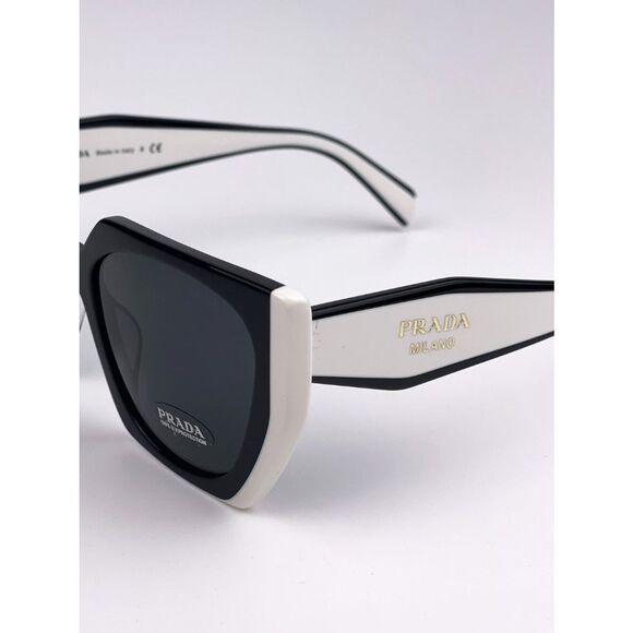 NEW Prada  PR15WS 09Q5S0 Black White Dark Gray Square Women Sunglasses main image 9
